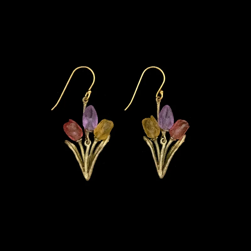 Ladies earrings fancy shine -Tulip Earrings - Bouquet Wire