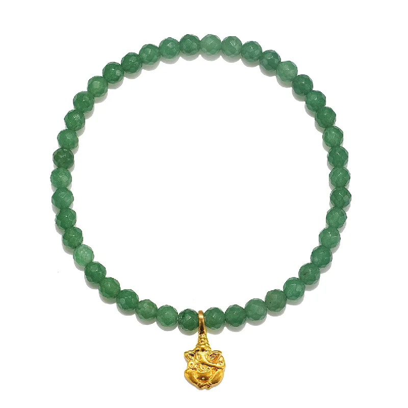 ladies-heart-rope-bracelets-Ganesha Hindu God, Guided Transformation Jade Gemstone Bracelet