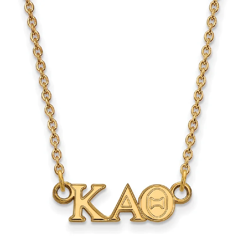 ladies-fashion-rose-gold-necklaces-14K Plated Silver Kappa Alpha Theta XS (Tiny) Greek Letters Necklace