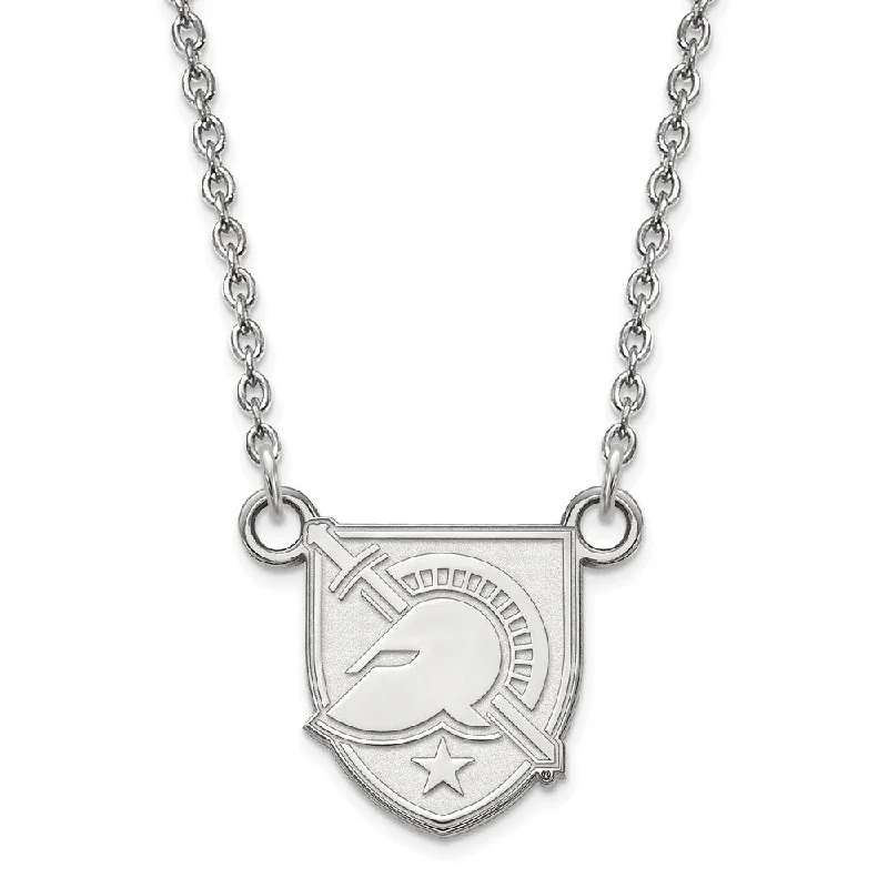 ladies-gift-box-necklaces-10k White Gold Military Academy Small Shield Necklace