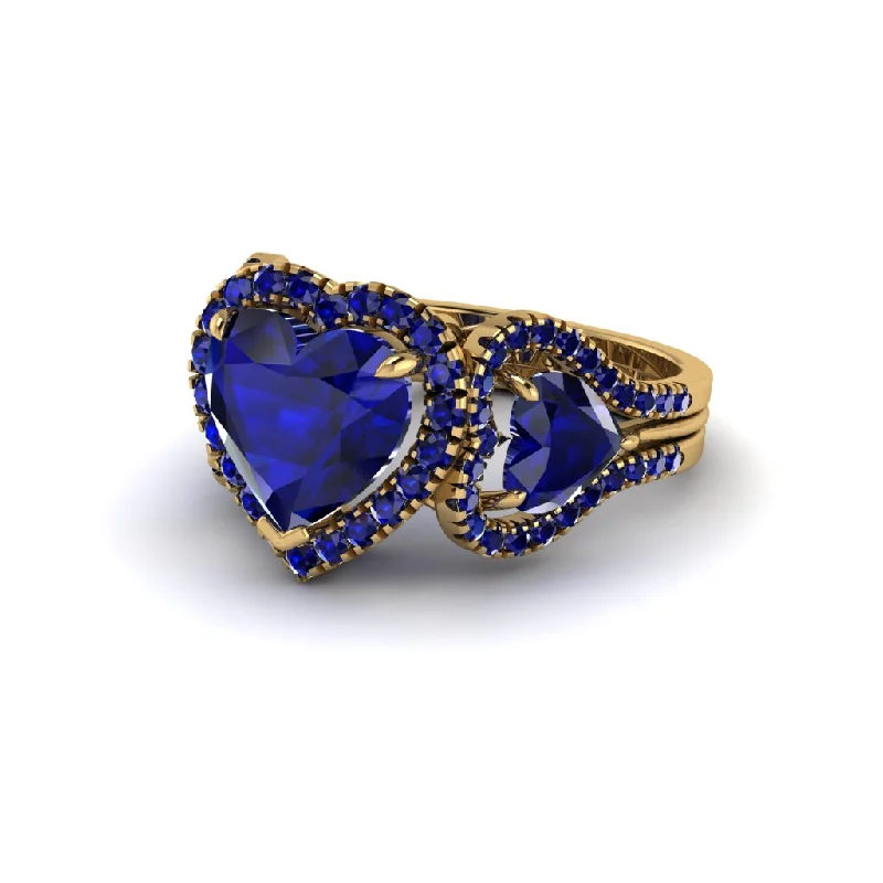 Ladies engagement rings enduring vows -Sapphire Eternal Heartbeat Engagement Ring - Aylin No. 73