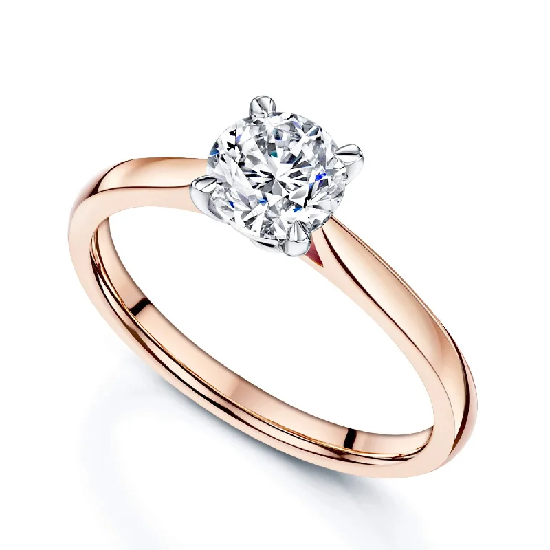 Ladies engagement rings timeless brilliance -Simply Solitaire Collection 18ct Rose Gold Diamond Solitaire Engagement Ring GIA Certified 1.00 Carat