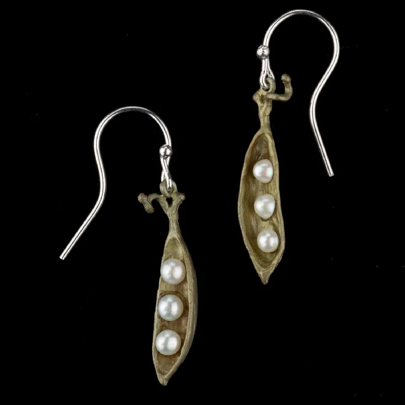 Ladies earrings for easy days -Pea Pod Earrings - Petite Drop