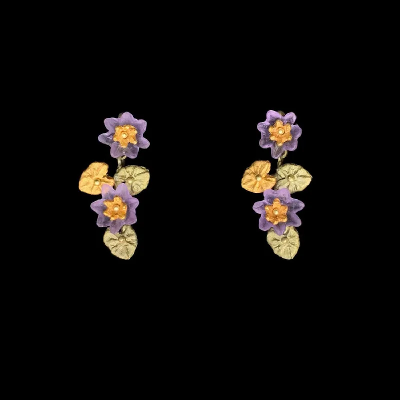 Ladies earrings with dawn sunstone -Giverny Water Lilies Earrings - Dangle Post