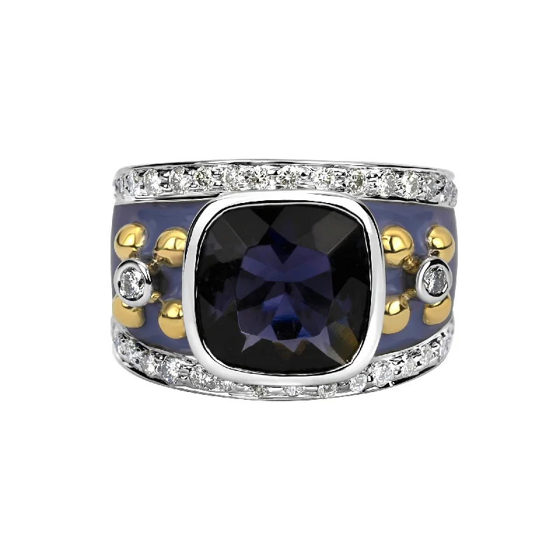 Ladies rings for expo nights -Ring - Iolite And Diamond