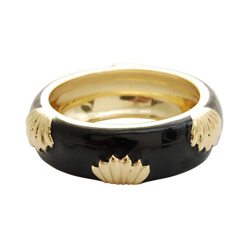 Ladies rings for party nights -Ring - Gold (enamel) (1391I)