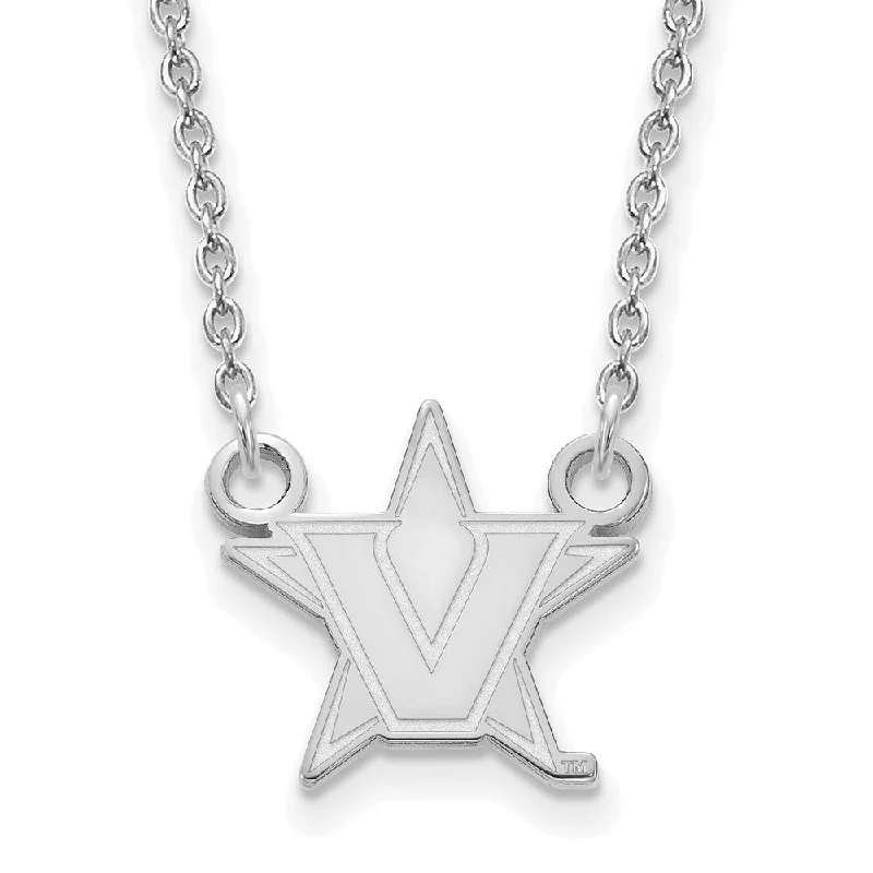 ladies-gift-woven-necklaces-14k White Gold Vanderbilt U Small Pendant Necklace