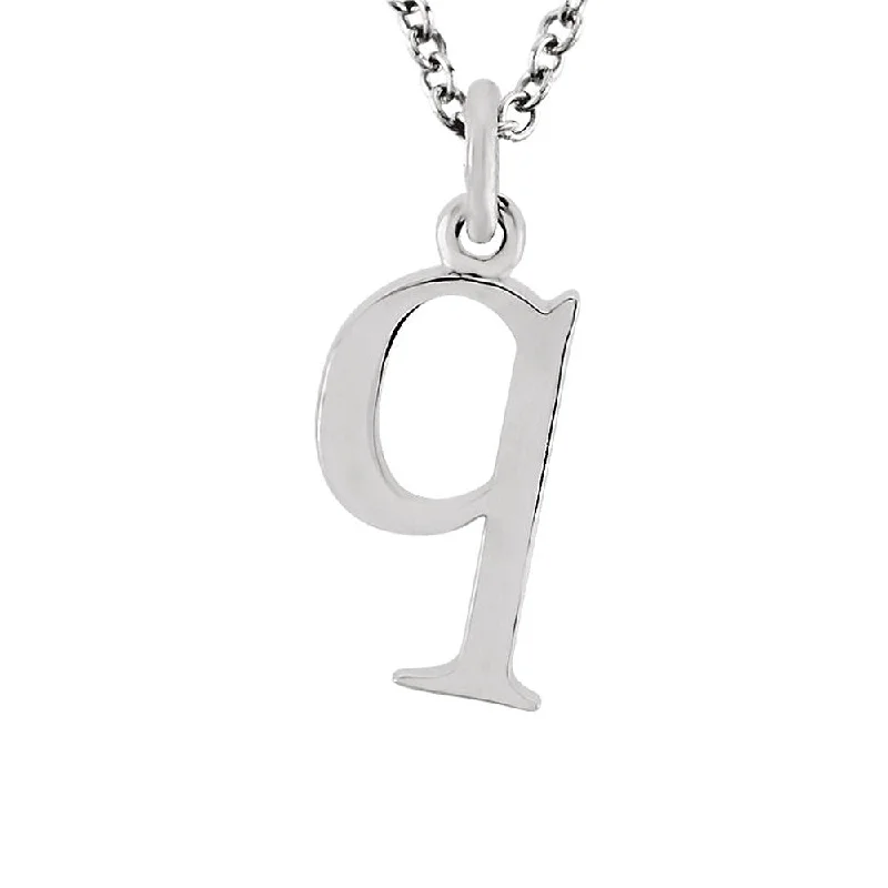 ladies-star-link-necklaces-The Abbey Lower Case Initial 'q' Necklace in 14k White Gold, 16 Inch