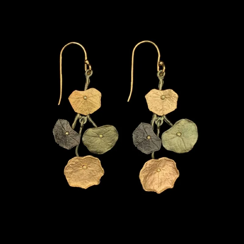 Ladies earrings with twilight quartz -Nasturtium Earrings - Wire