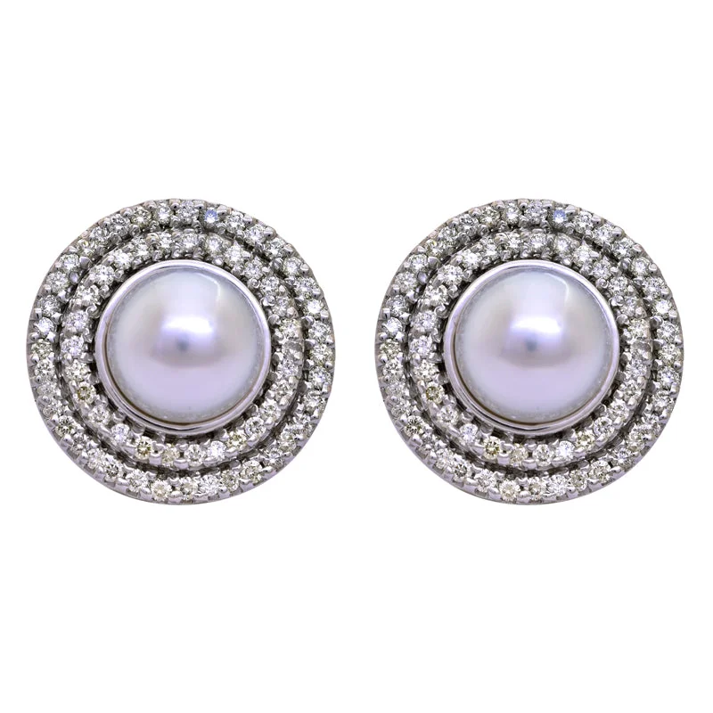 Ladies earrings for friend vibes -Earrings- South Sea Pearl and Diamond