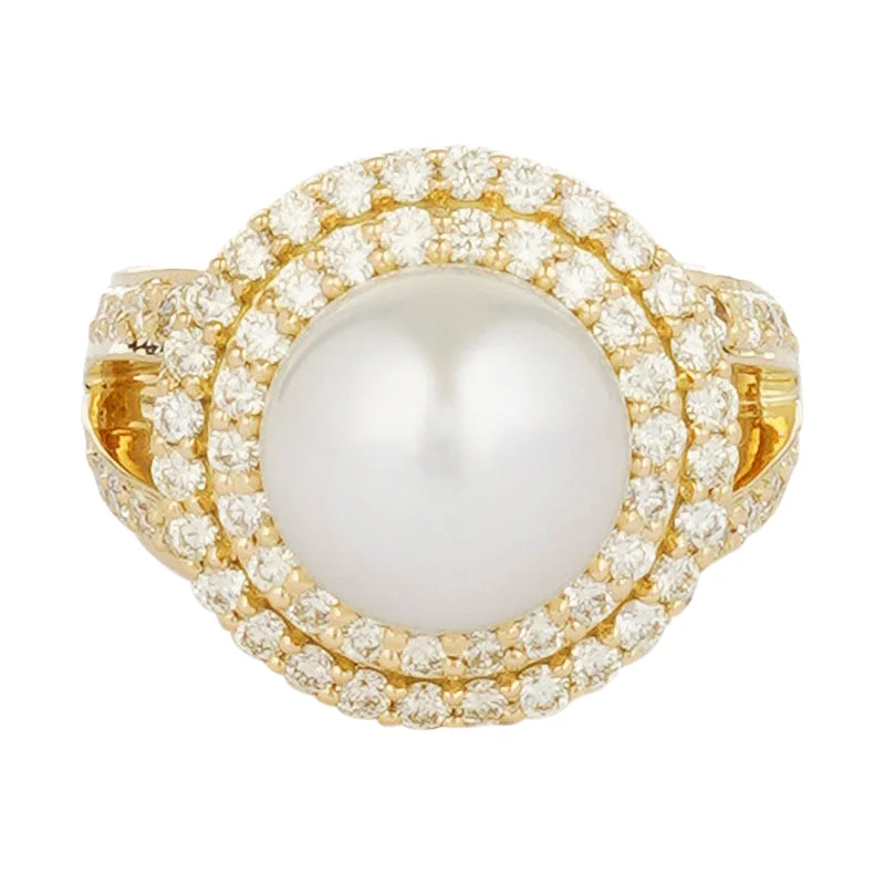 Ladies rings with tide motifs -Ring - South Sea Pearl and Diamond (2221K)