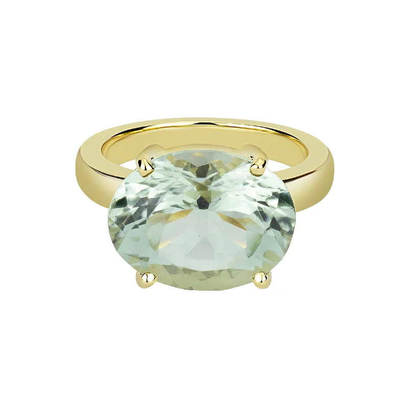 Ladies rings for getaway vibes -Ring - Green Quartz