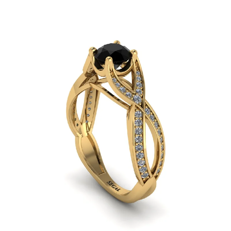 Ladies engagement rings for stylish proposals -Black Diamond Eternal Twist Engagement Ring - Maisie No. 7