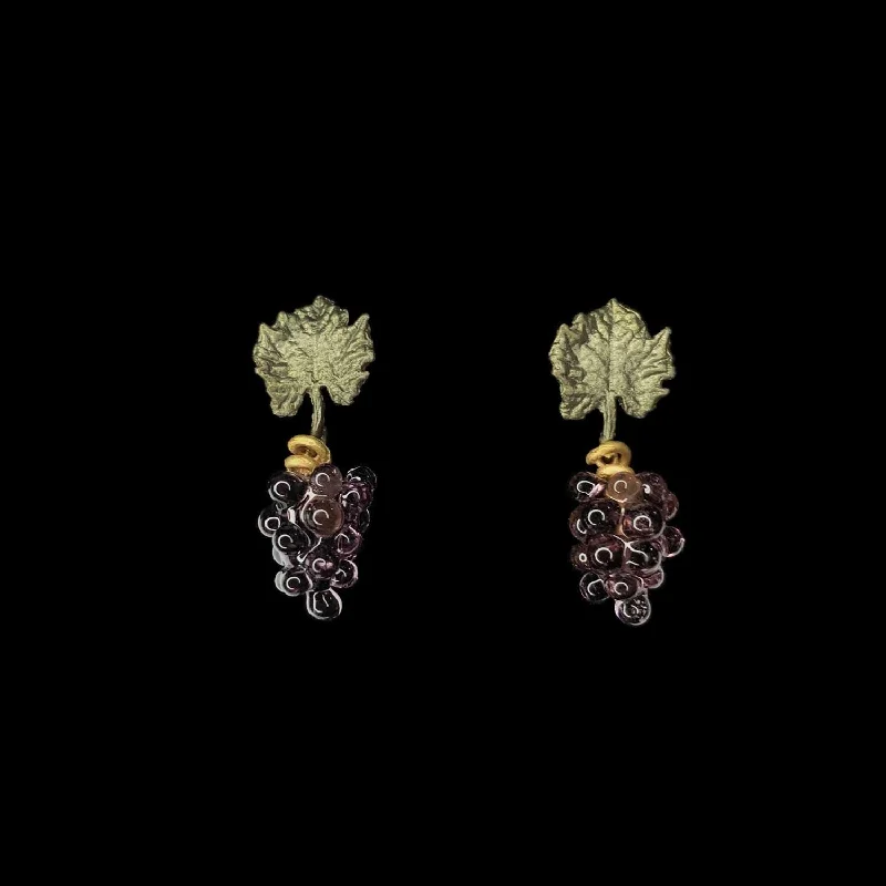 Ladies earrings with mauve iolite -Wild Grape Vine Earrings - Post