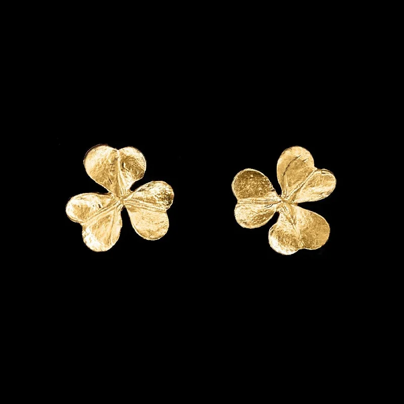 Ladies earrings quirky elegance -Fine Clover Earrings - Small Post