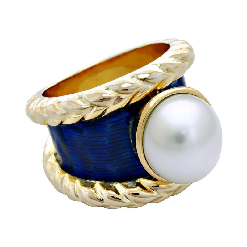 Ladies rings glowing charm -Ring-South Sea Pearl (Enamel)