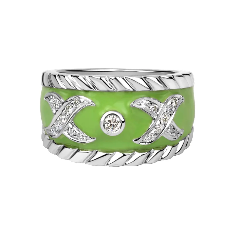 Ladies rings with bite motifs -Ring - Diamond (enamel)