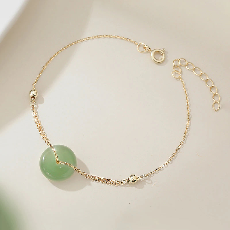 Ladies rings for hangout vibes -Synthetic Jade Ring Bracelet