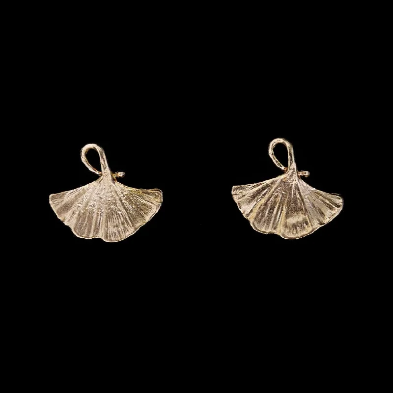 Ladies earrings for starry nights -Fine Ginkgo Earrings - Post