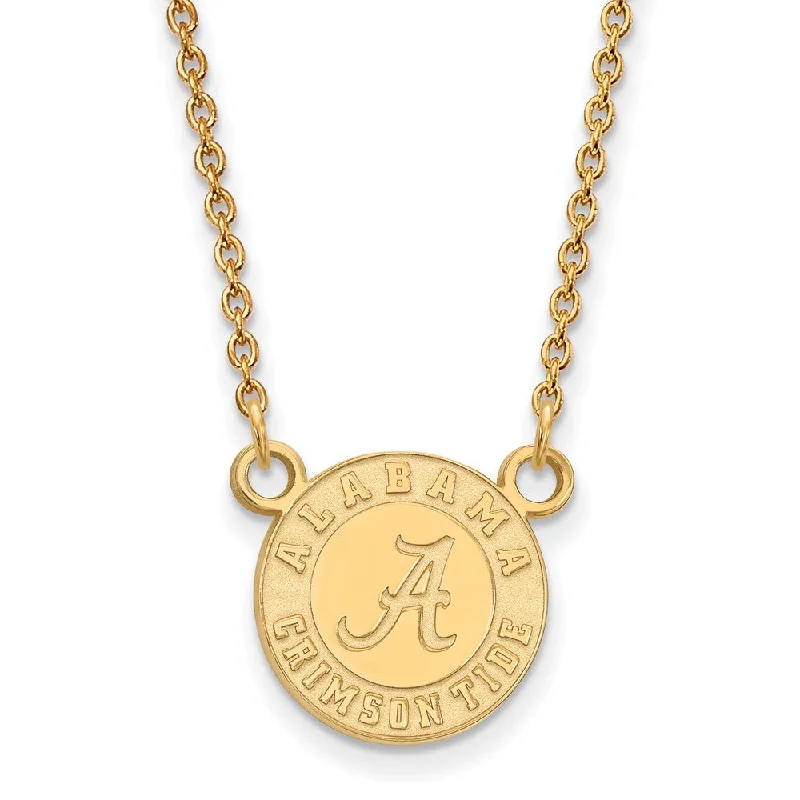 ladies-gold-diamond-necklaces-14k Gold Plated Silver U of Alabama Sm Crimson Tide Necklace