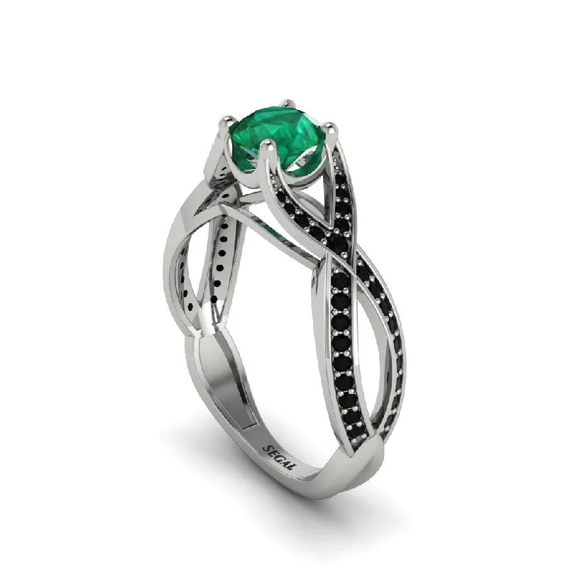 Ladies engagement rings for serene vows -Emerald Eternal Twist Engagement Ring - Maisie No. 36