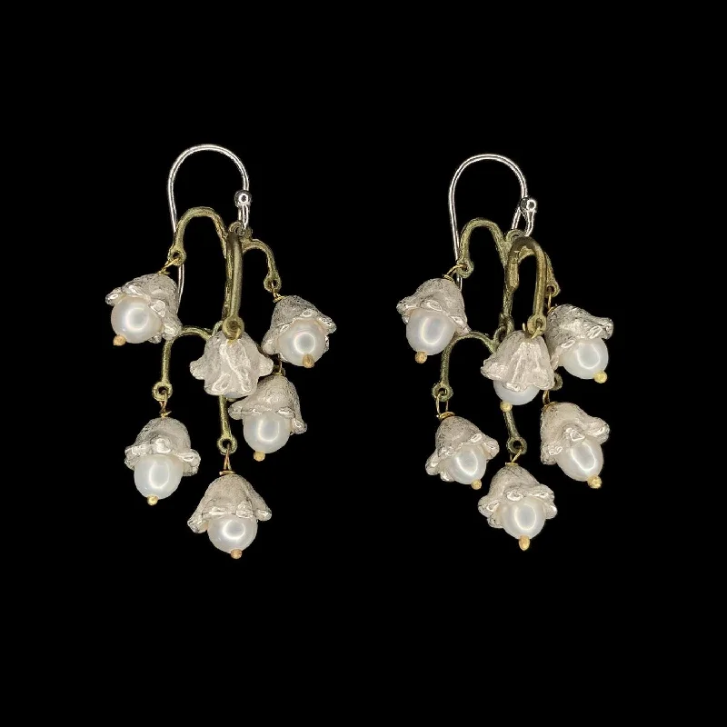 Ladies earrings with constellation gems -Lily of the Valley Earrings - Flowers Statement