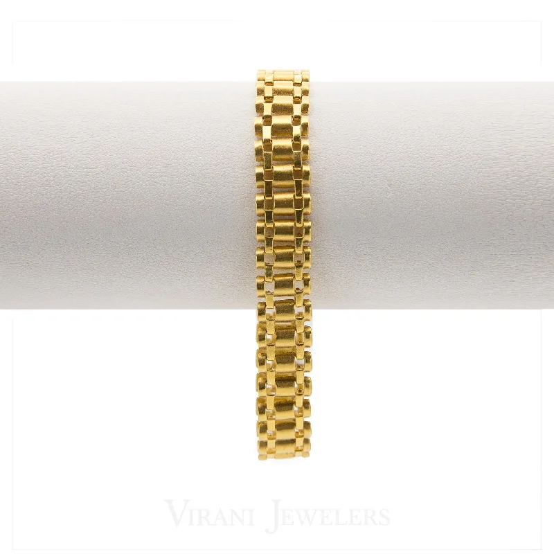 ladies-gift-braided-bracelets-22K Yellow Gold Box Chain Link Bracelet for Men