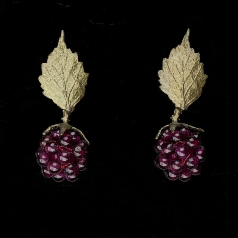 Ladies earrings for luxe nights -Raspberry Earrings - Post Leaf