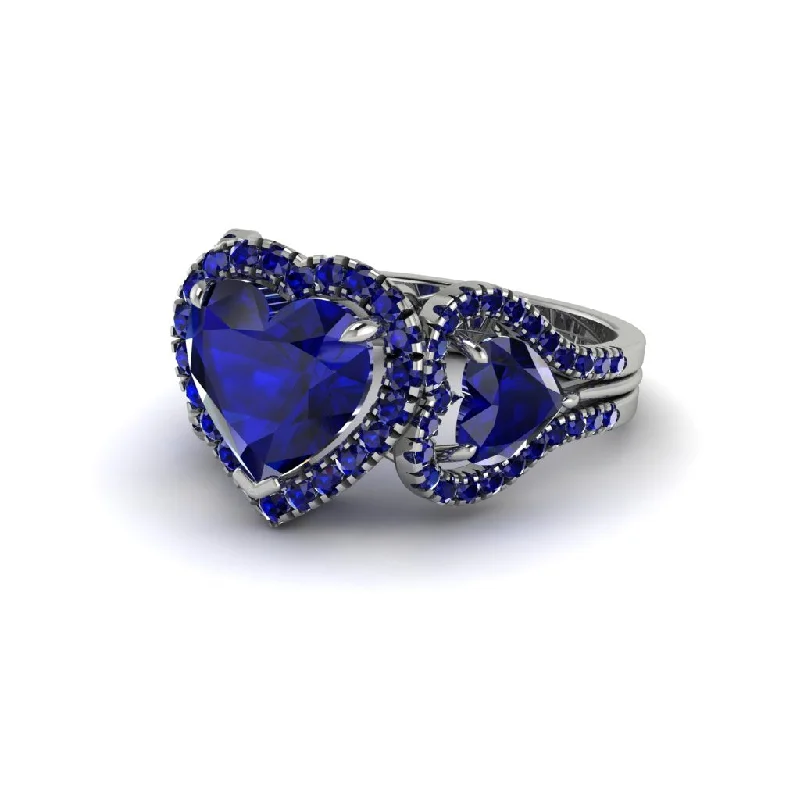 Ladies engagement rings glossy vows -Sapphire Eternal Heartbeat Engagement Ring - Aylin No. 75