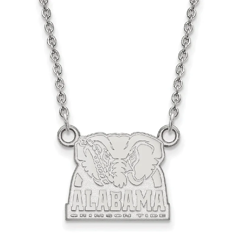 ladies-crystal-box-necklaces-Sterling Silver U of Alabama Sm Crimson Tide Necklace