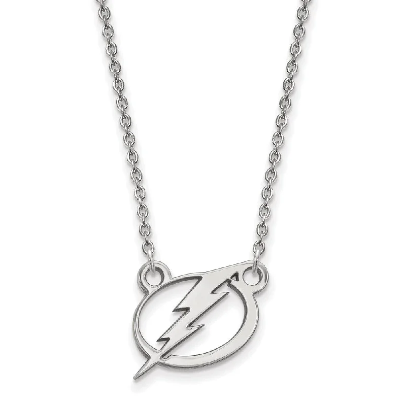 ladies-classic-box-necklaces-Sterling Silver NHL Tampa Bay Lightning Small Necklace, 18in