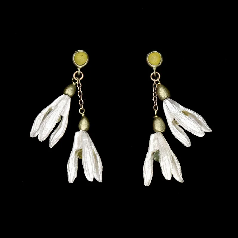 Ladies earrings for lifelong pals -Snowdrops Earrings - Dangle Post