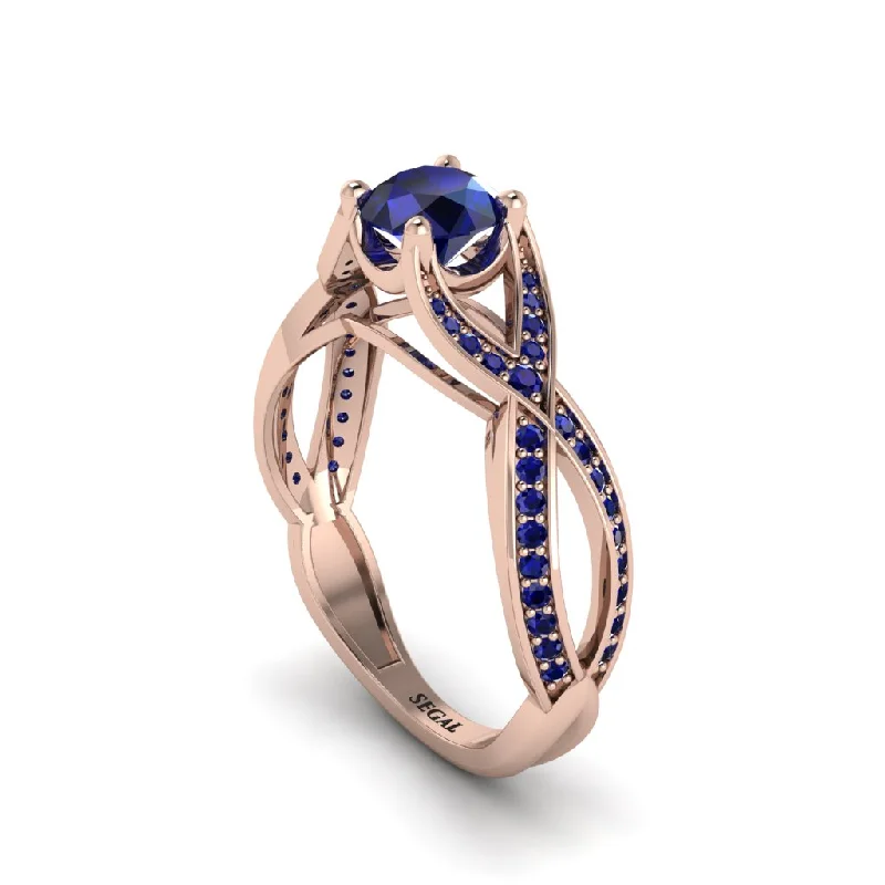 Ladies engagement rings delicate romance -Sapphire Eternal Twist Engagement Ring - Maisie No. 74