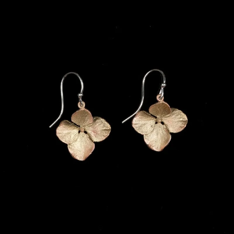 Ladies earrings for proud moms -Hydrangea Earrings - Petal Wire Drop