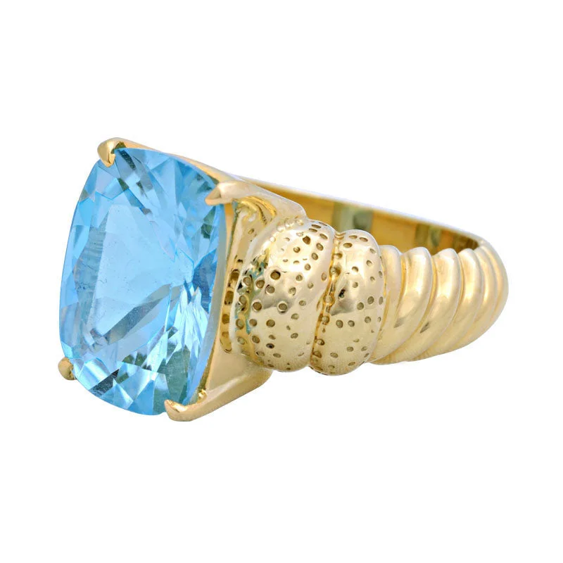 Ladies rings for twirlers -Ring- Blue Topaz