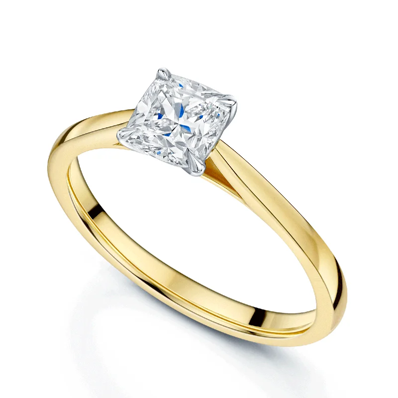 Ladies engagement rings unique romance -18ct Yellow Gold  GIA Certificated Cushion Cut Diamond Engagement Ring