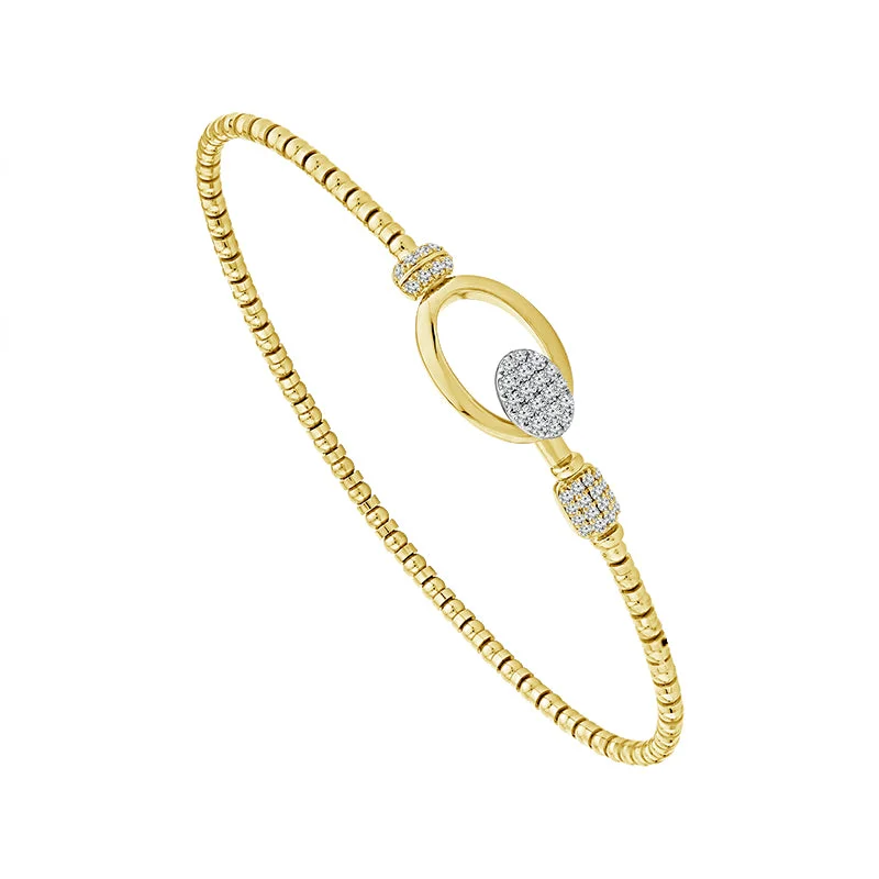 ladies-elegant-diamond-bracelets-1/4 Ctw Flexible Diamond Bangle Bracelet in 14 Karat Yellow Gold