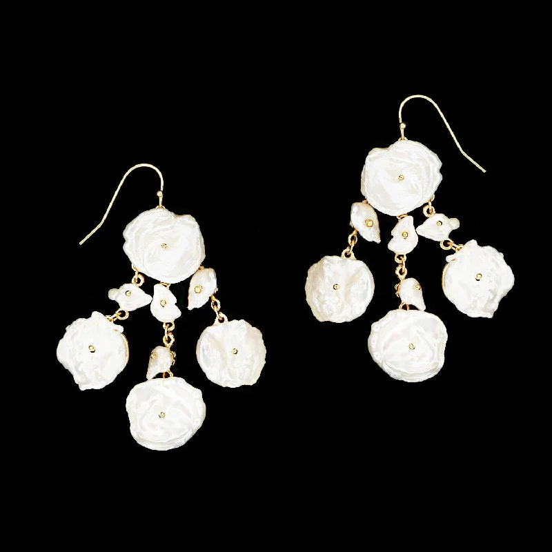 Ladies earrings fancy elegance -Fine Silver Dollar Earrings - Chandelier