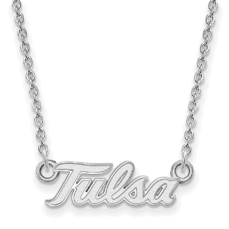 ladies-moon-pearl-necklaces-Sterling Silver The U of Tulsa Small Pendant Necklace