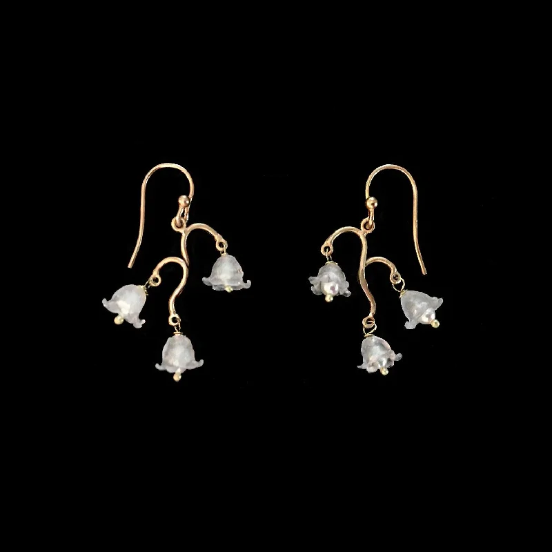 Ladies earrings for dance nights -Fine Lily of the Valley Earrings - Dainty Wire