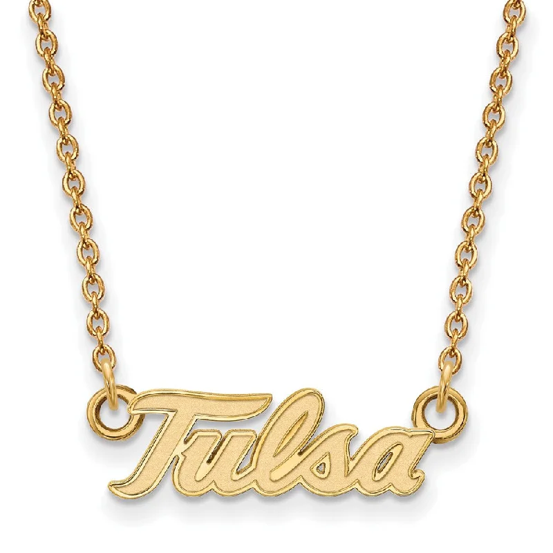 ladies-sterling-silver-bar-necklaces-10k Yellow Gold The U of Tulsa Small Pendant Necklace