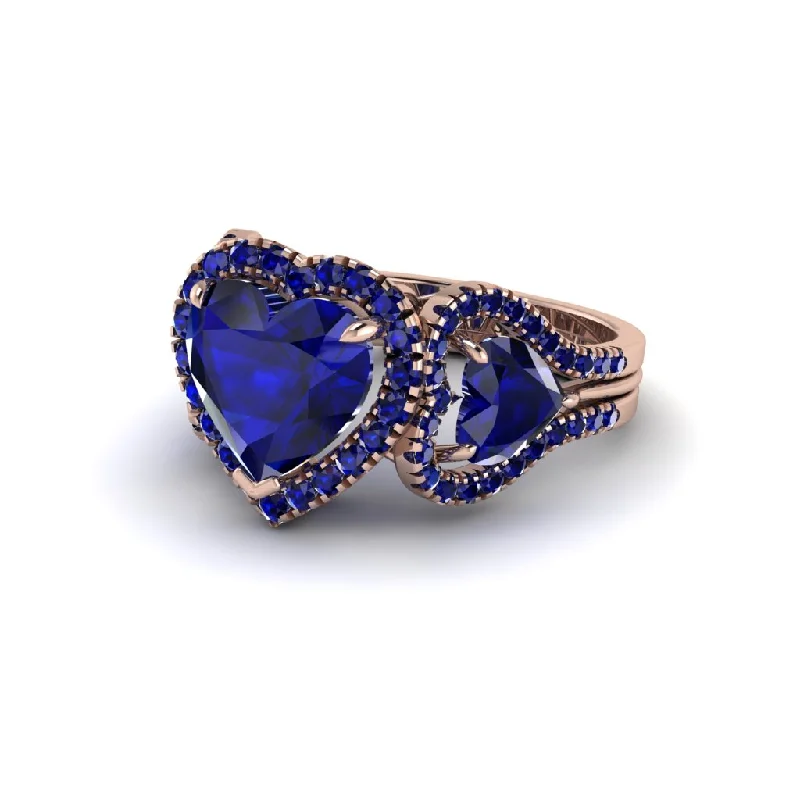 Ladies engagement rings with critter accents -Sapphire Eternal Heartbeat Engagement Ring - Aylin No. 74