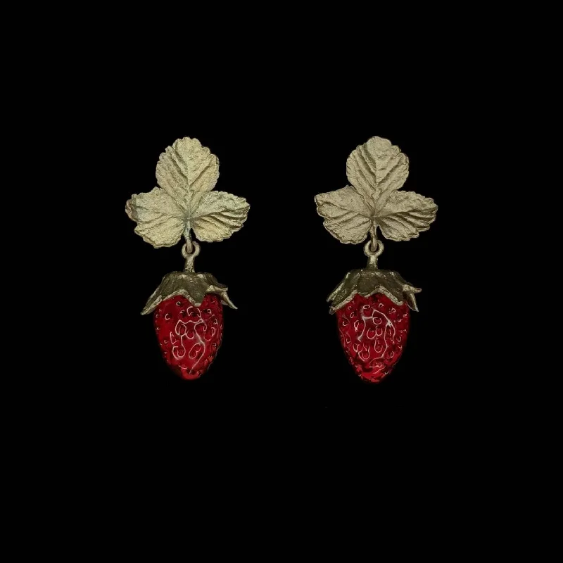 Ladies earrings with loop studs -Strawberry Earrings - Post