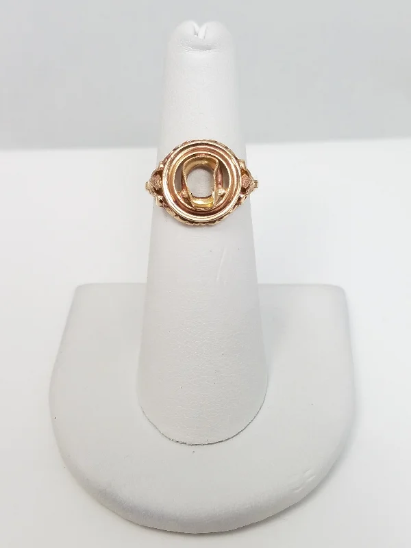 Ladies rings for mindful vibes -Vintage 10k Yellow Gold Ring Mount To Restore