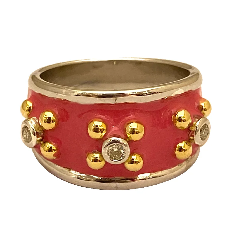 Ladies rings with arch designs -Ring - Diamond (Enamel)