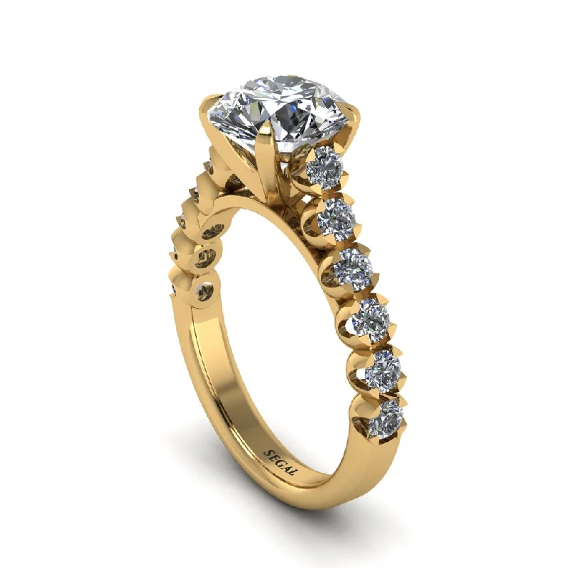 Ladies engagement rings classic vows -2ct Round Cut Diamond 14K Gold Engagement Ring - Christina No. 1