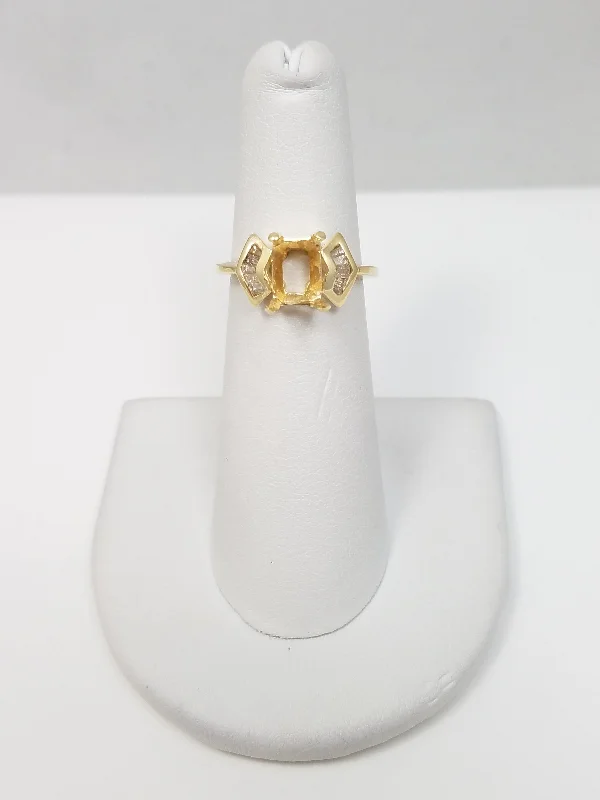 Ladies rings for holiday cheer -14k Yellow Gold Natural Diamond Ring Mount