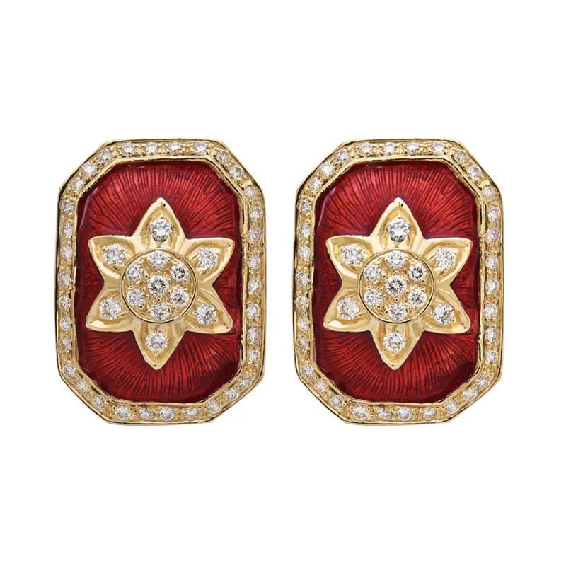 Ladies earrings for island vibes -Earrings- Diamond (Enamel)  (2190D)