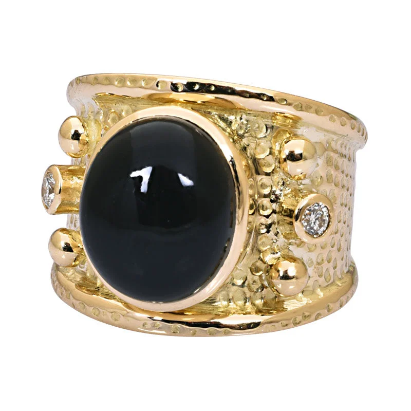 Ladies rings with nova motifs -Ring-Black Onyx and Diamond