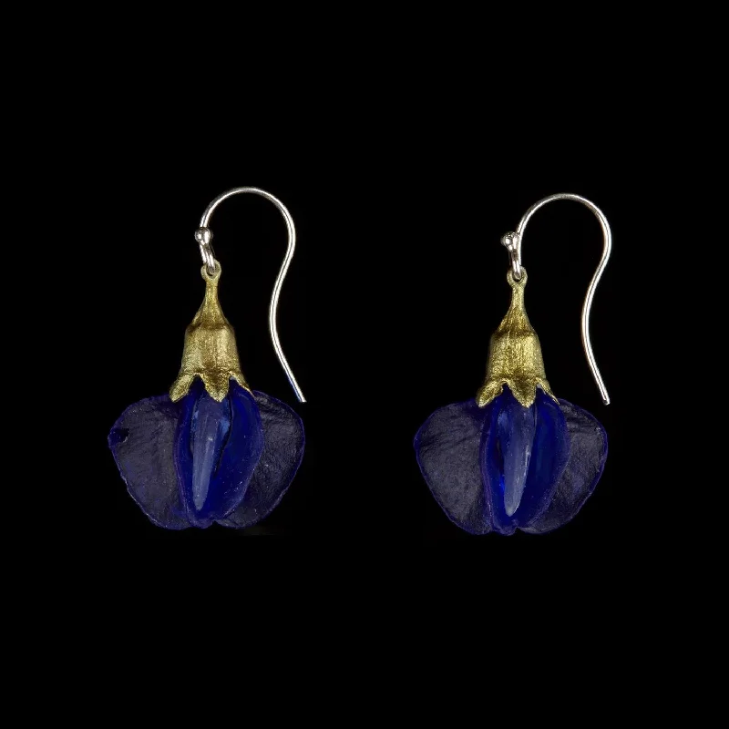 Ladies earrings for online vibes -False Indigo Earring - Glass Blossom Wire